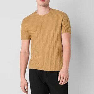 J. Ferrar Men's Crew Neck Short Sleeve Pullover Sweater Florence Brown Size XL